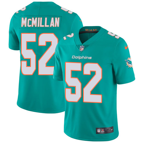 Nike Miami Dolphins #52 Raekwon McMillan Aqua Green Team Color Men Stitched NFL Vapor Untouchable Limited Jersey->miami dolphins->NFL Jersey